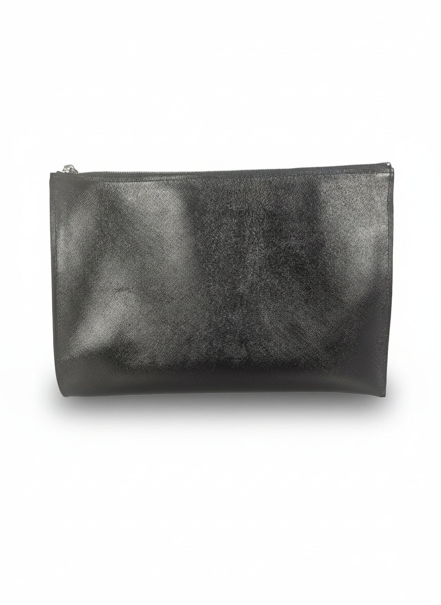 Pouch in pelle nera da Uomo