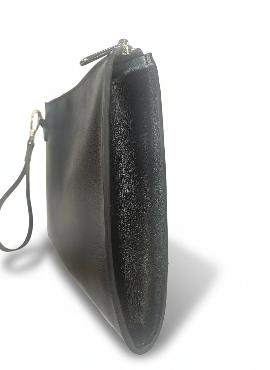 Pouch in pelle nera da Uomo