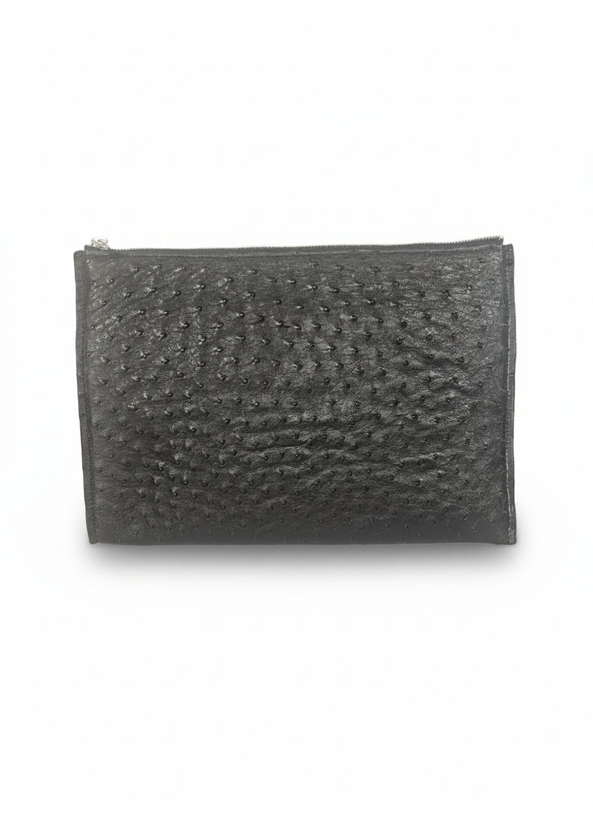 Pouch in pelle di Struzzo da Uomo