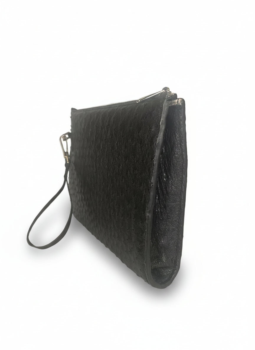Pouch in pelle di Struzzo da Uomo
