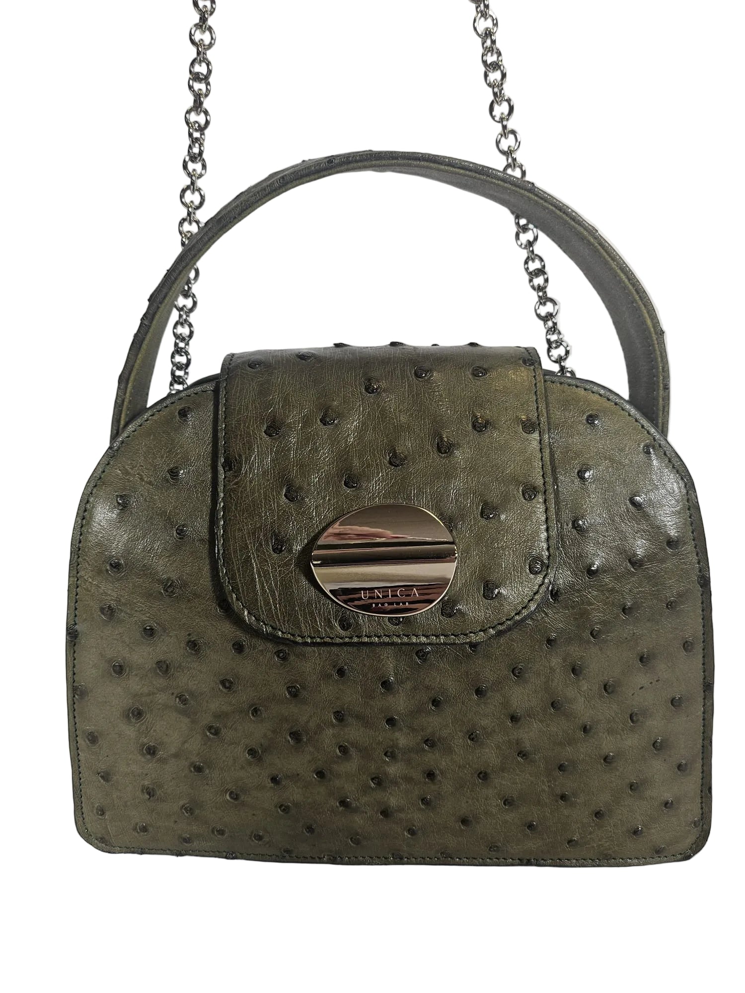 Alice  - Pelle di Struzzo verde