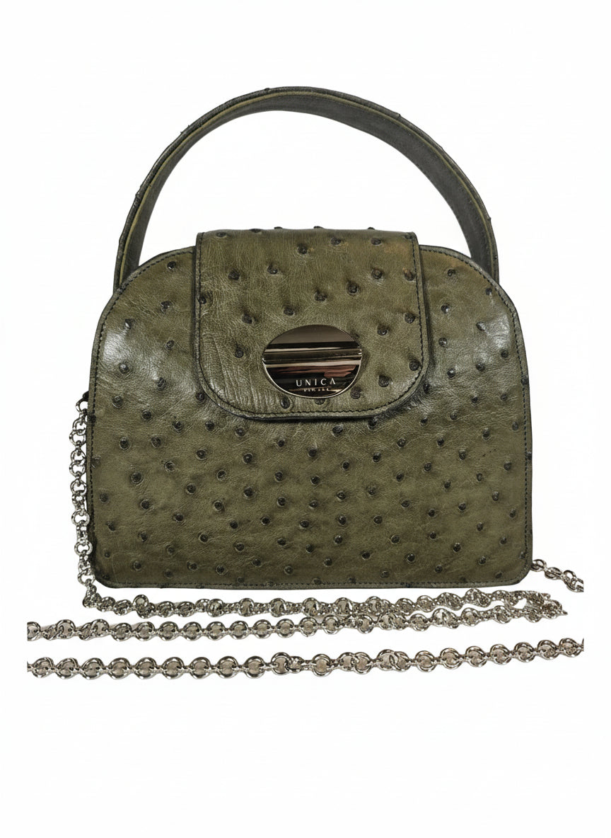 Alice  - Pelle di Struzzo verde