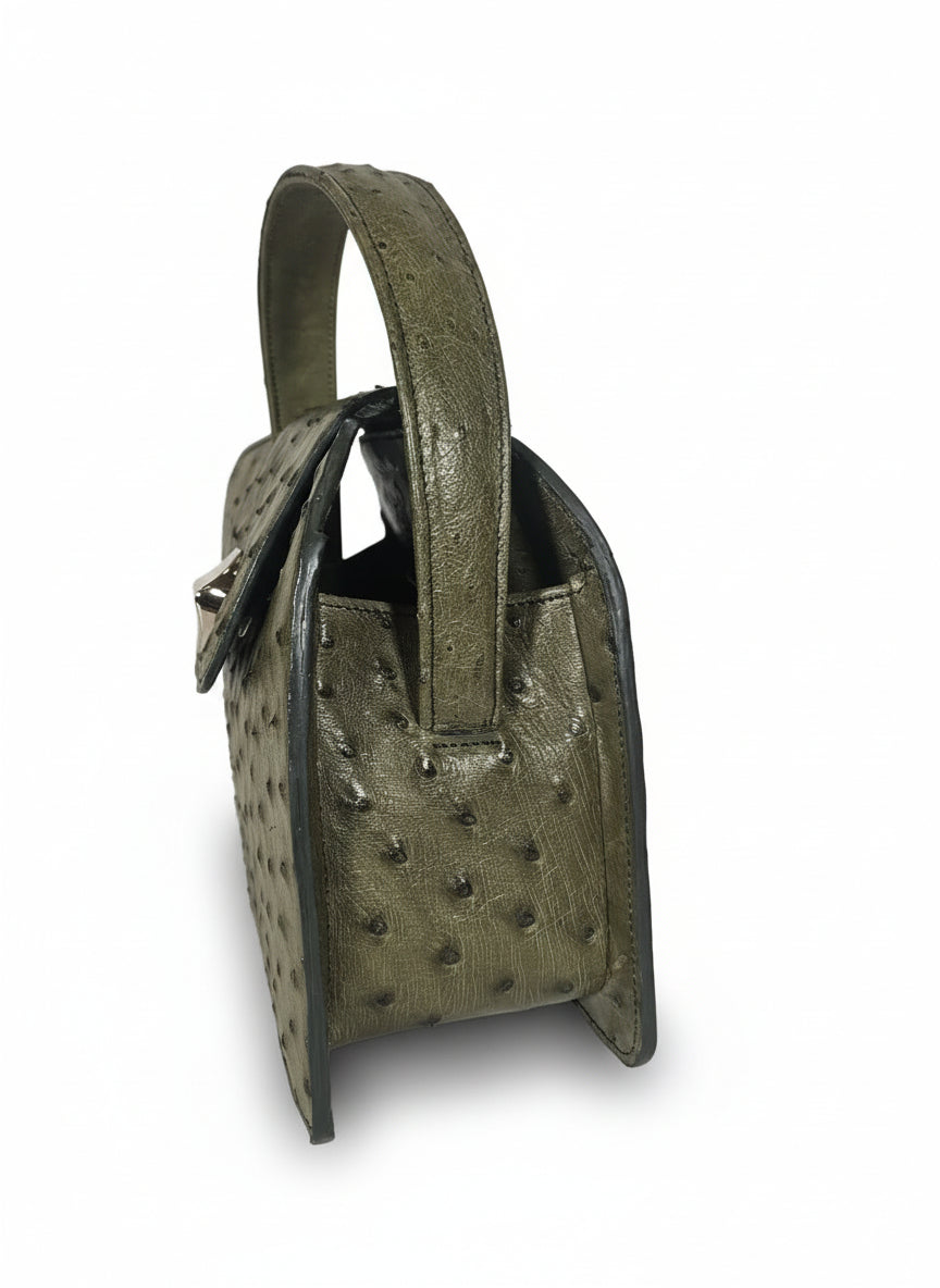 Alice  - Pelle di Struzzo verde