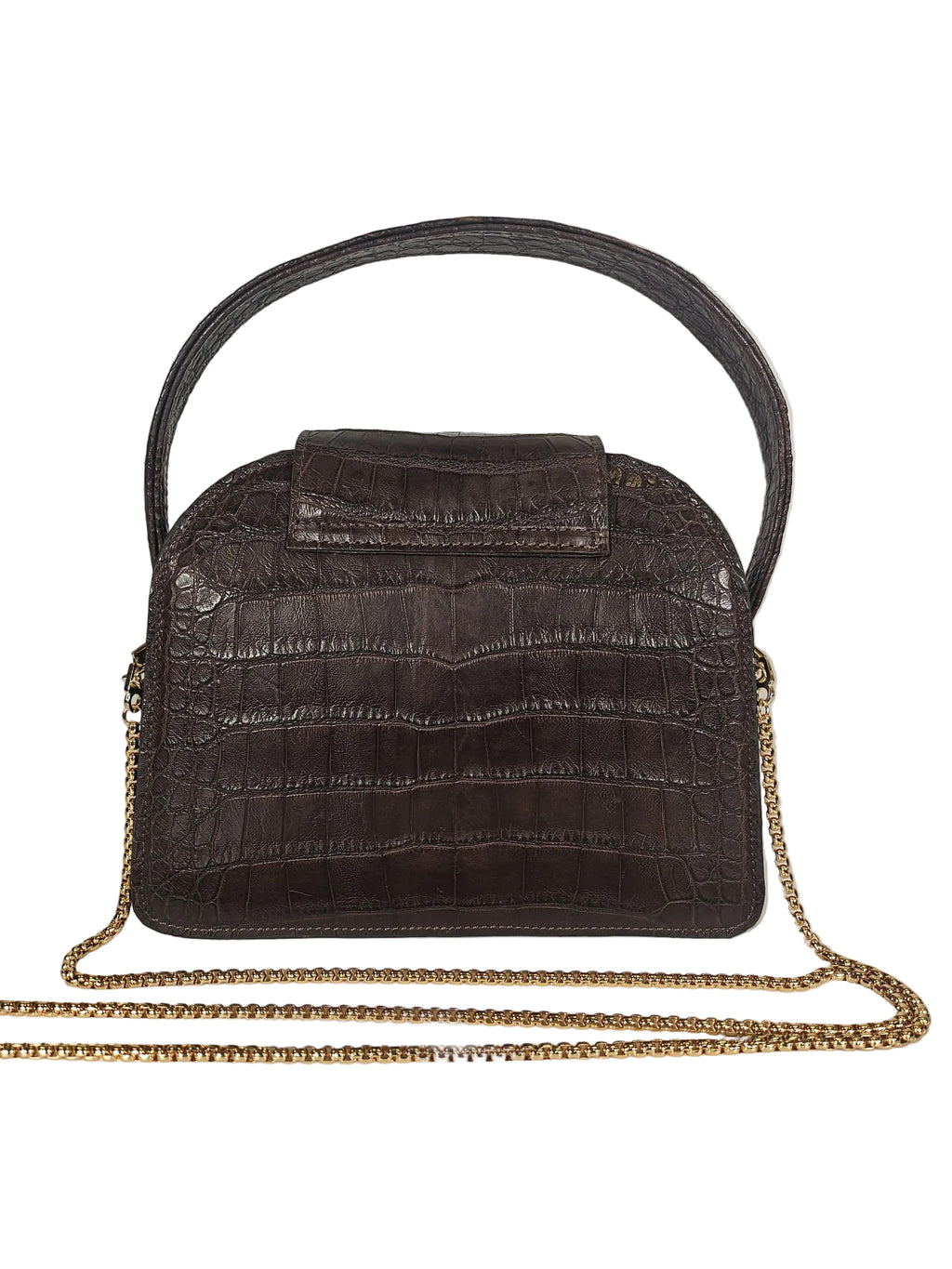 Alice - Pelle di coccodrillo marrone