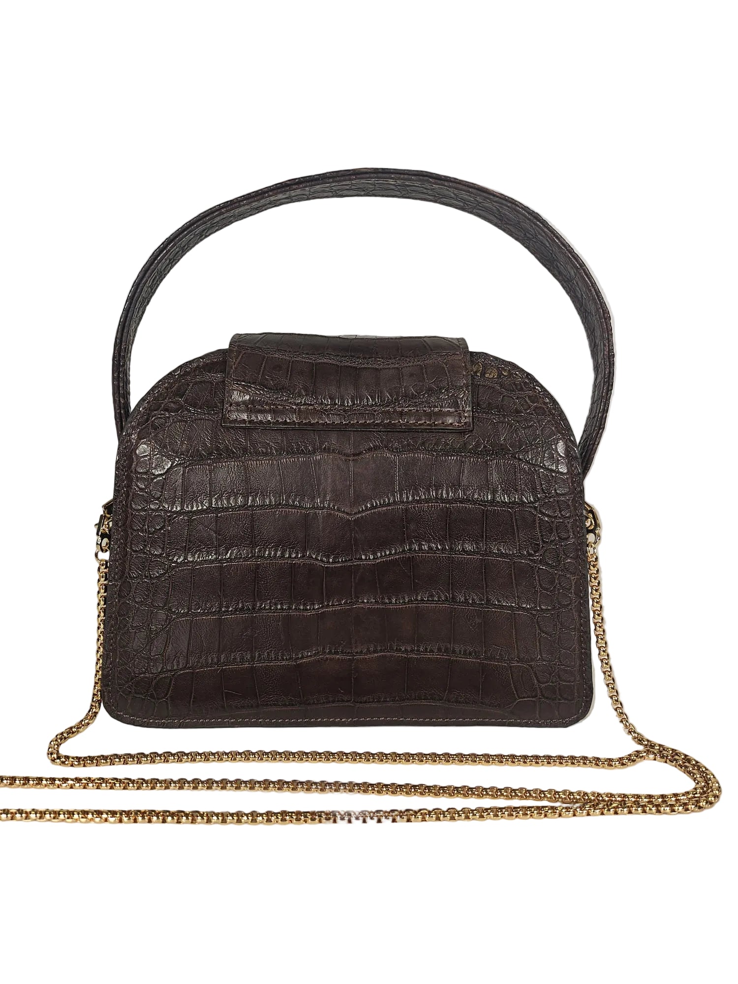 Alice - Pelle di coccodrillo marrone