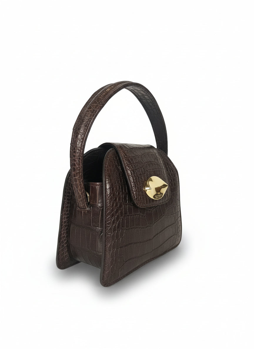 Alice - Pelle di coccodrillo marrone
