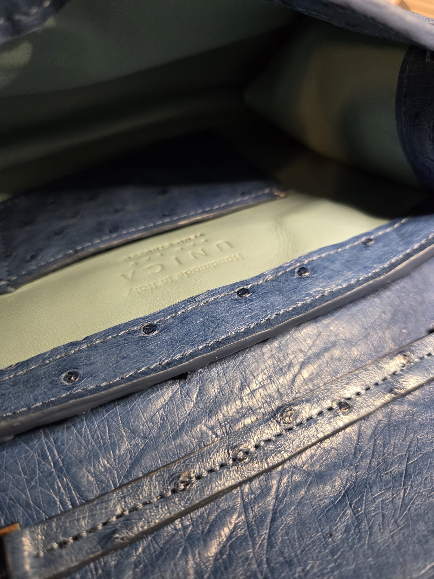 Mini Vega - Struzzo blu denim